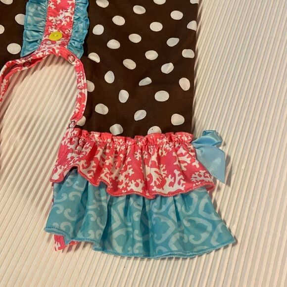 Boutique Romper Ruffled Legs Polka Dot 18-24 Month - Picture 2 of 5
